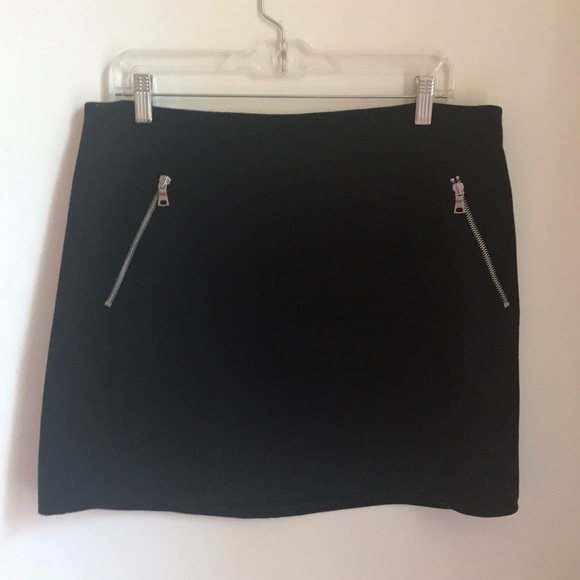 Navy Blue Wool Mini Skirt - Picture 1 of 3